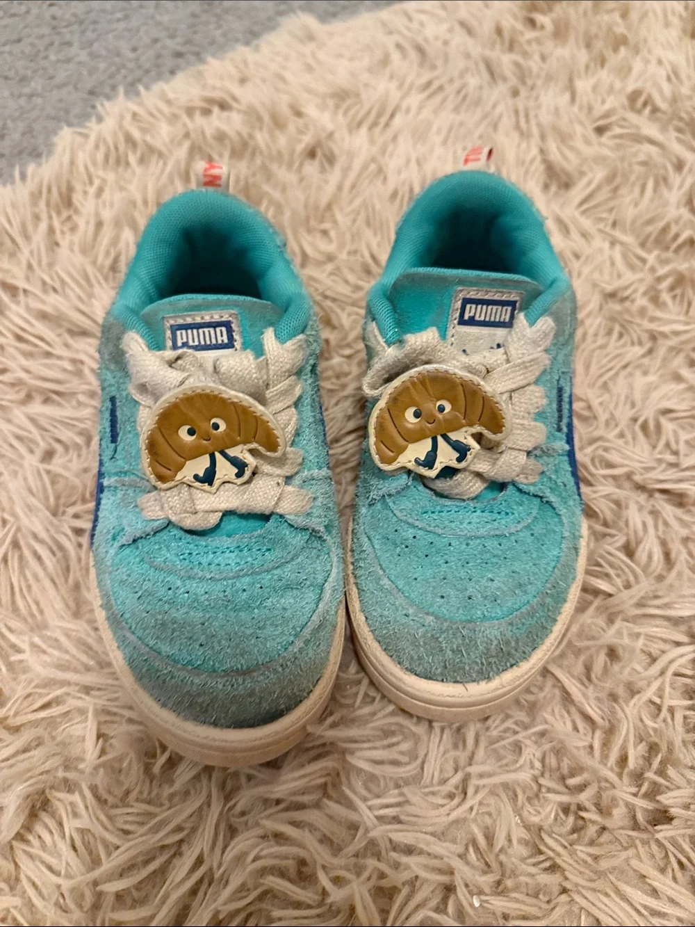 Puma Kids' Turquoise Sneakers with Croissant Charm